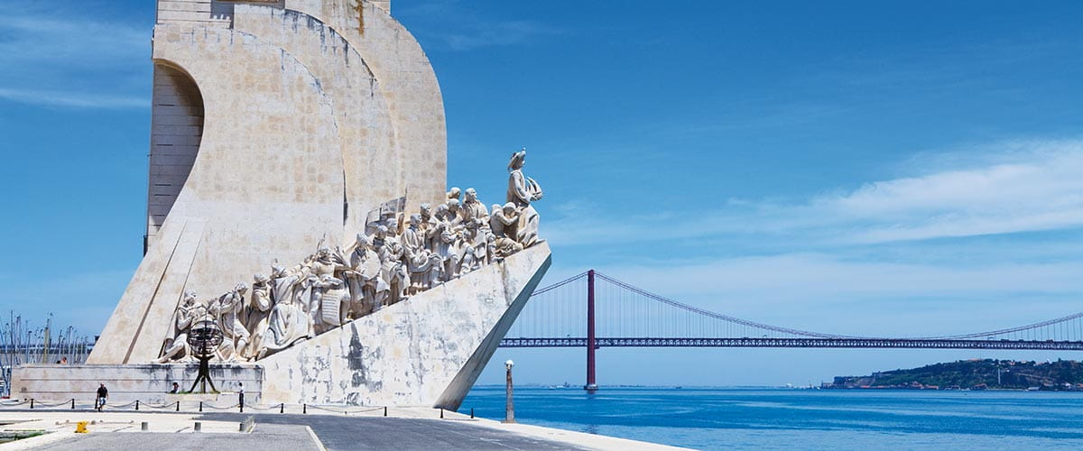 Monument to the Discoveries on the banks of the Tagus River in Lisbon, Portugal
